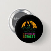 Vorsicht vor Hitchwandergeistern Halloween Button (Vorne & Hinten)