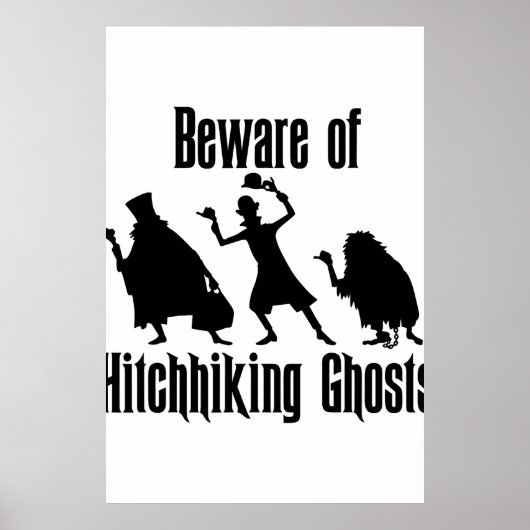 Vorsicht vor Hitchwanderungen Geister Funny Hallow Poster (Vorne)