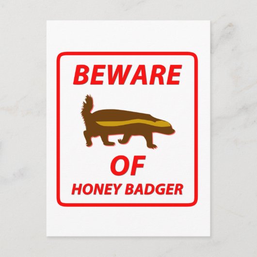 Vorsicht vor Honey Badger Postkarte (Vorderseite)