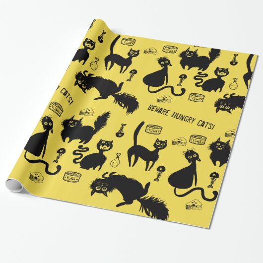 Vorsicht vor Hungry Cats! Geschenkpapier (Ungerollt)
