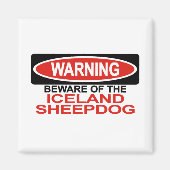 Vorsicht vor Island Sheepdog Magnet (Vorne)