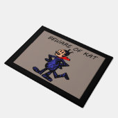 "Vorsicht vor Kat" Doormat Fußmatte (Schrägansicht)