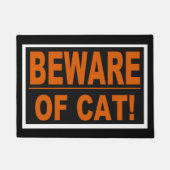 Vorsicht vor Katze! Türmchen Fußmatte (Vorderseite)