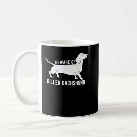 Vorsicht vor Killer Dackel T - Shirt Kaffeetasse (Links)