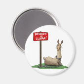Vorsicht vor Lama! Magnet (Vorderseite/Rückseite)