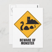 Vorsicht vor Loch Ness Monster Postkarte (Vorne/Hinten)