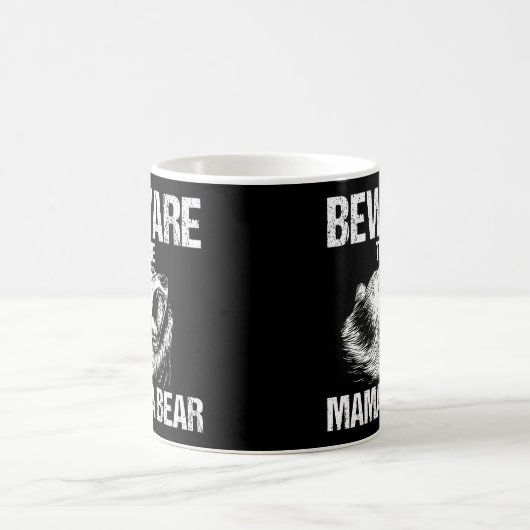 Vorsicht vor Mama Bear Funny Mother L Sleeve Kaffeetasse (Mittel)