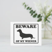 Vorsicht vor meiner Dackel Postkarte (Stehend Vorderseite)