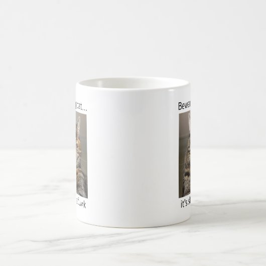 Vorsicht vor meiner Katze Funny Rude Kaffeetasse (Mittel)