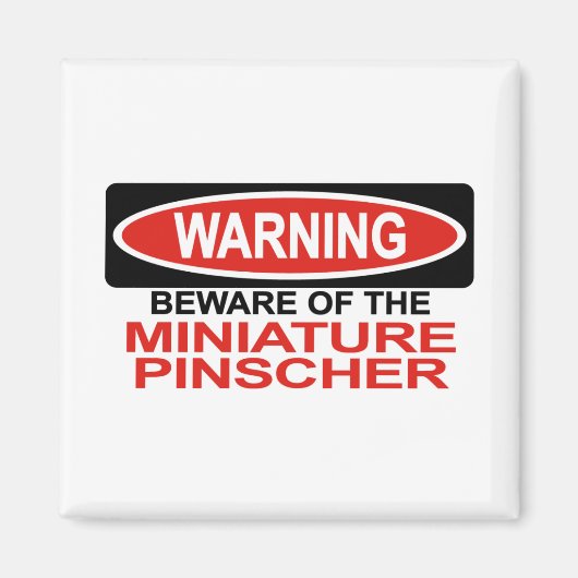 Vorsicht vor Miniatur Pinscher Magnet (Vorne)
