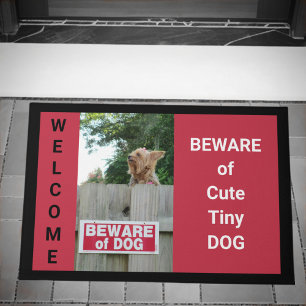 Vorsicht vor Niedlichen Tiny Dog Sign Yorkie Fußmatte