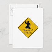 Vorsicht vor Ninjas Postkarte (Vorne/Hinten)