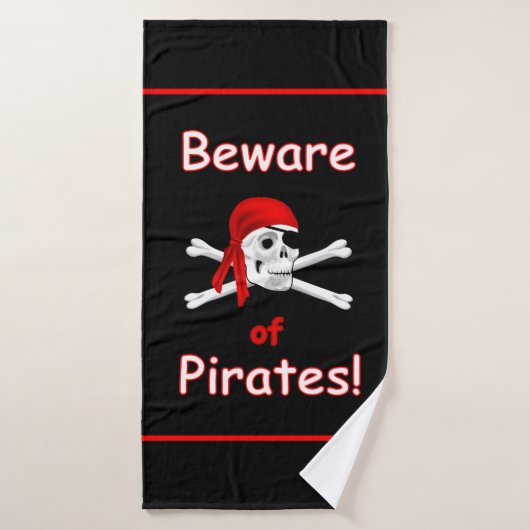 Vorsicht vor Piraten Badehandtuch (Badehandtuch)