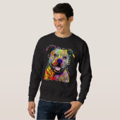 Vorsicht vor Pit Bulls, die deinen Herzspass stieh Sweatshirt (Vorne ganz)