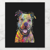 Vorsicht vor Pitbull Hunden, die Ihr Herz stehlen Weinetikett (Einzelnes Label)