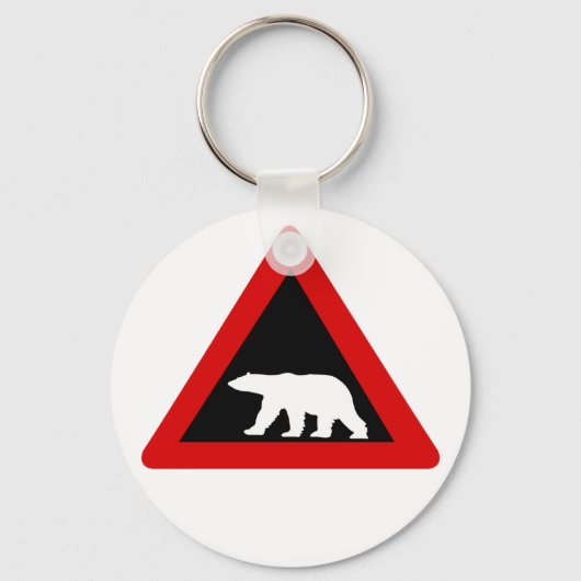 Vorsicht vor Polarbären, Verkehrszeichen, Norwegen Schlüsselanhänger (Vorderseite)