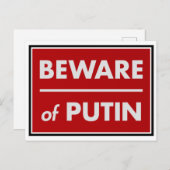 Vorsicht vor Putin Postkarte (Vorne/Hinten)