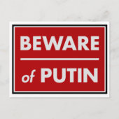 Vorsicht vor Putin Postkarte (Vorderseite)