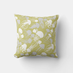 Vorsicht vor Quellyfish.w.b L Yellow BG Kissen