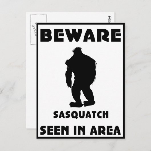 Vorsicht vor Sasquatch Poster Postkarte (Vorne/Hinten)