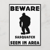 Vorsicht vor Sasquatch Poster Postkarte (Vorderseite)