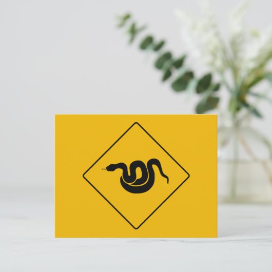 Vorsicht vor Schlangen, Warnzeichen, USA Postkarte (Stehend Vorderseite)