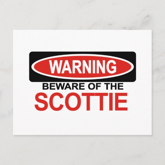 Vorsicht vor Scottie Postkarte (Vorderseite)