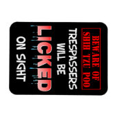 "Vorsicht vor Shih Tzu Poo" Magnet (Schwarz) (Horizontal)