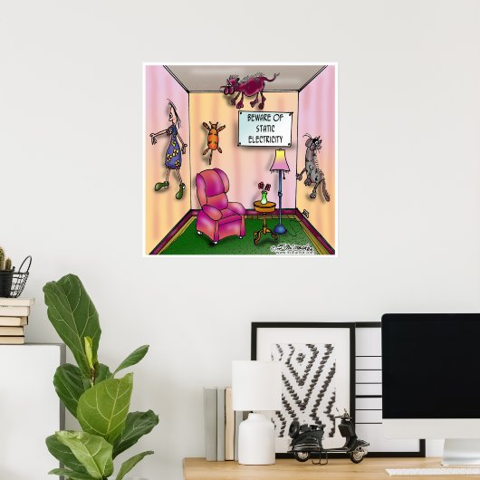 Vorsicht vor statischer Elektrizität Poster (Heimbüro)