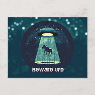 Vorsicht vor UFO Postkarte