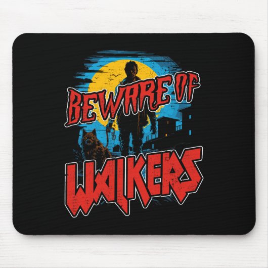Vorsicht vor Walkern Beängstigend Zombie Dog Walke Mousepad (Vorne)