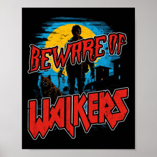 Vorsicht vor Walkern Beängstigend Zombie Dog Walke Poster