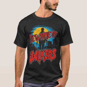 Vorsicht vor Walkern Beängstigend Zombie Dog Walke T-Shirt