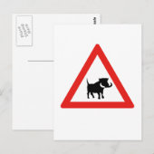 Vorsicht vor Warthogs, Verkehrszeichen, Südafrika Postkarte (Vorne/Hinten)