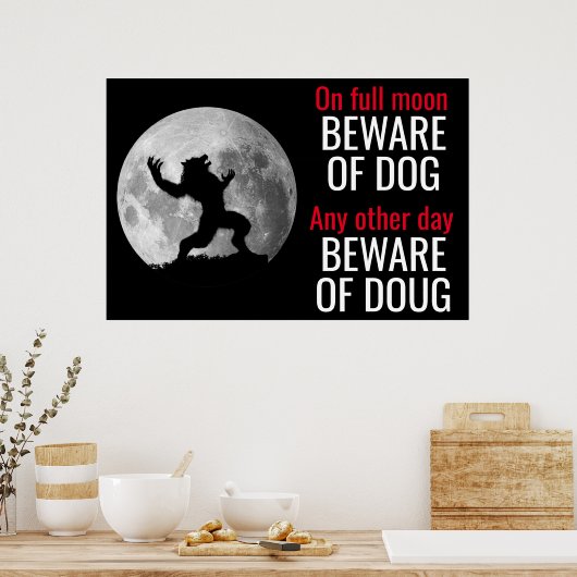 Vorsicht vor Werewolf Poster (Küche)