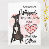 Vorsicht vor Whippets...Beste Hunde-Mama je Karte (Gelbe Blume)