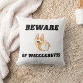 Vorsicht vor Wigglebutts Funny Corgi Quotes T - Sh Kissen (Decke)
