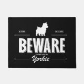 Vorsicht vor Yorkie Fußmatte (Vorderseite)