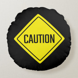 Vorsicht | Warnzeichen | Rundkissen Rundes Kissen