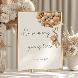 Vorsicht, wie viele Gummibären signieren Poster