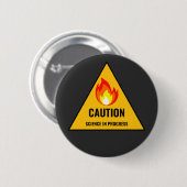 Vorsicht Wissenschaft in Arbeit Button (Vorne & Hinten)