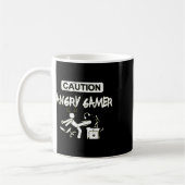 Vorsicht wütend Gamer Computer Funny Video Game Ge Kaffeetasse (Links)