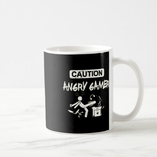 Vorsicht wütend Gamer Computer Funny Video Game Ge Kaffeetasse (Rechts)