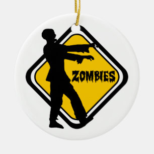 Vorsicht-Zombies Keramikornament
