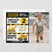 Vorsicht, zwei Einladungen mit Foto (Vorne/Hinten)