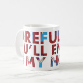 Vorsichtig oder in meinem Roman (mit Gesichtern) S Kaffeetasse (Vorderseite Links)