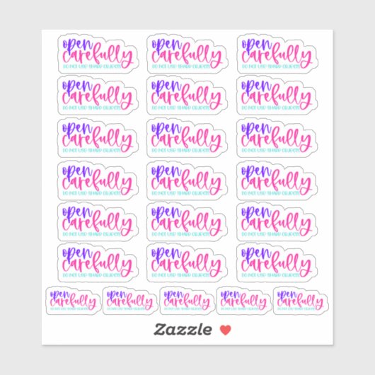 Vorsichtig öffnen, keine scharfen Objekte verwende Aufkleber (Blatt)