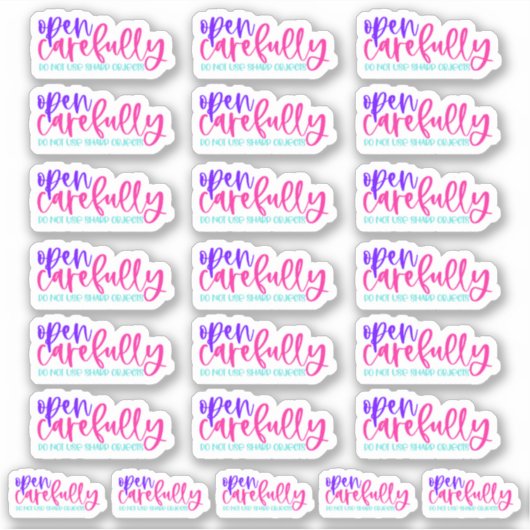 Vorsichtig öffnen, keine scharfen Objekte verwende Aufkleber (Vorderseite)