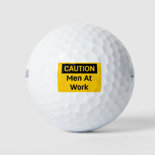 VORSICHTIG SCHREIBEN Männer bei der Arbeit Golfball