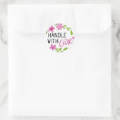 vorsichtig umgehen runder aufkleber (Tasche)